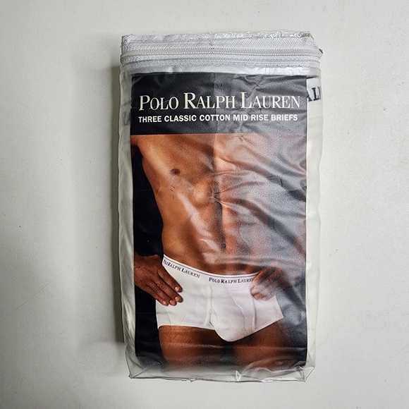 Polo Ralph‎ Lauren 90s Classic Rid Rise Briefs Underwear 3 Pack White Size 40 - Picture 1 of 4